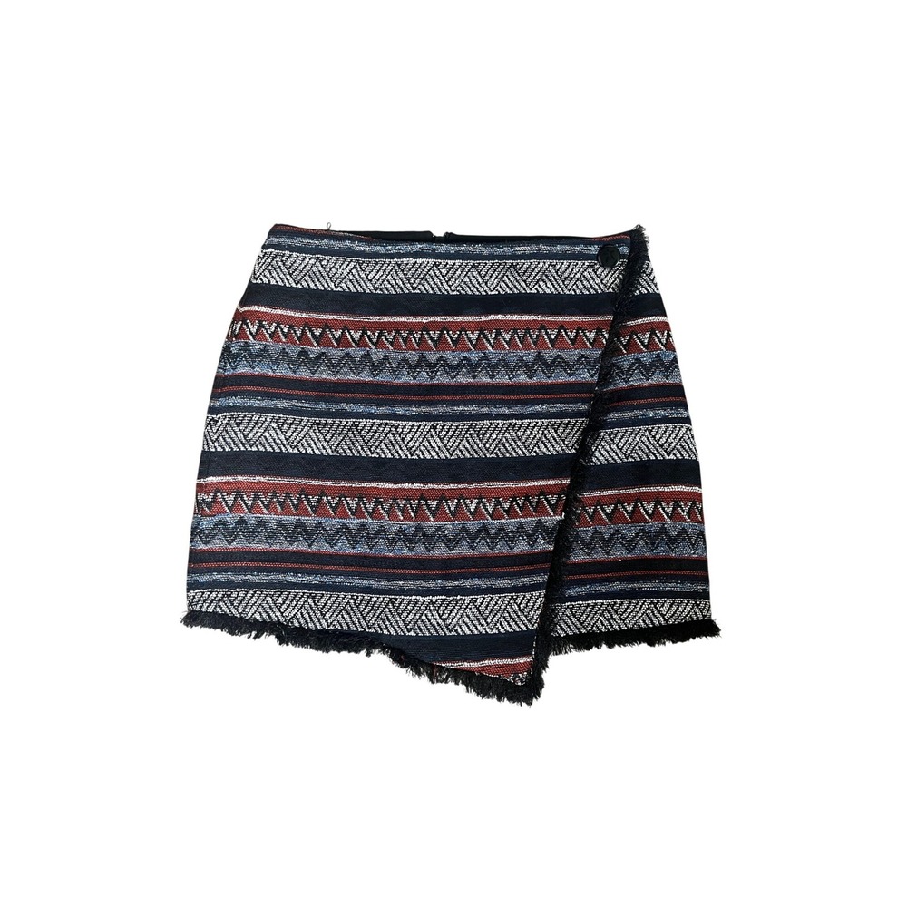 Striped Womens Mini Skirt size 4 Sam Edelman Woven Textured Indie Festival Boho